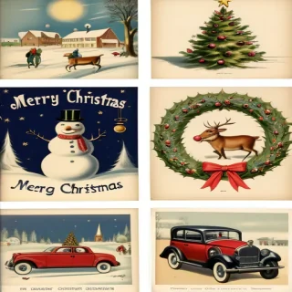 vintage christmas illustrations