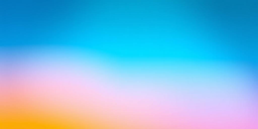 Create a vibrant gradient background transitioning from deep blue at the top to turquoise in the middle and bright yellow at the bottom with high definition quality, using a 50mm lens, f/2.8 aperture, ISO 100, and a landscape orientation on a DSLR camera.