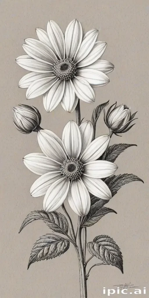 pencil drawing flowers