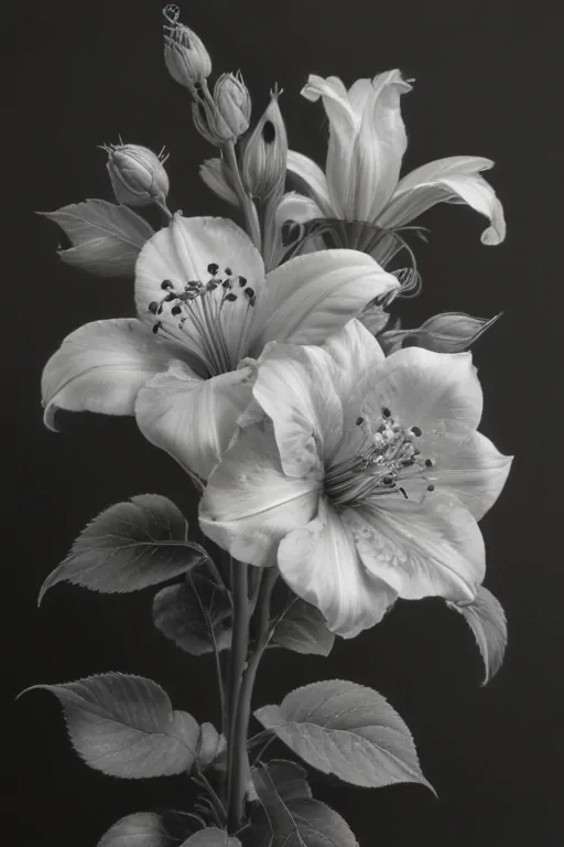 pencil drawn flowers