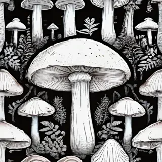 mushroom line art