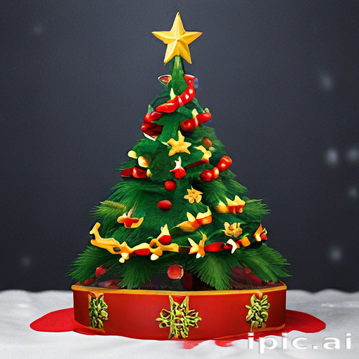 Festively Decorated Christmas Tree with Colorful Ornaments and Star Topper