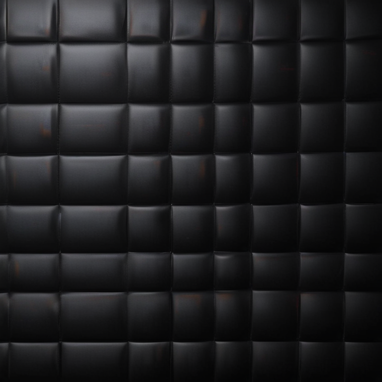 Textured black wall with padded squares creating a modern and sleek design.