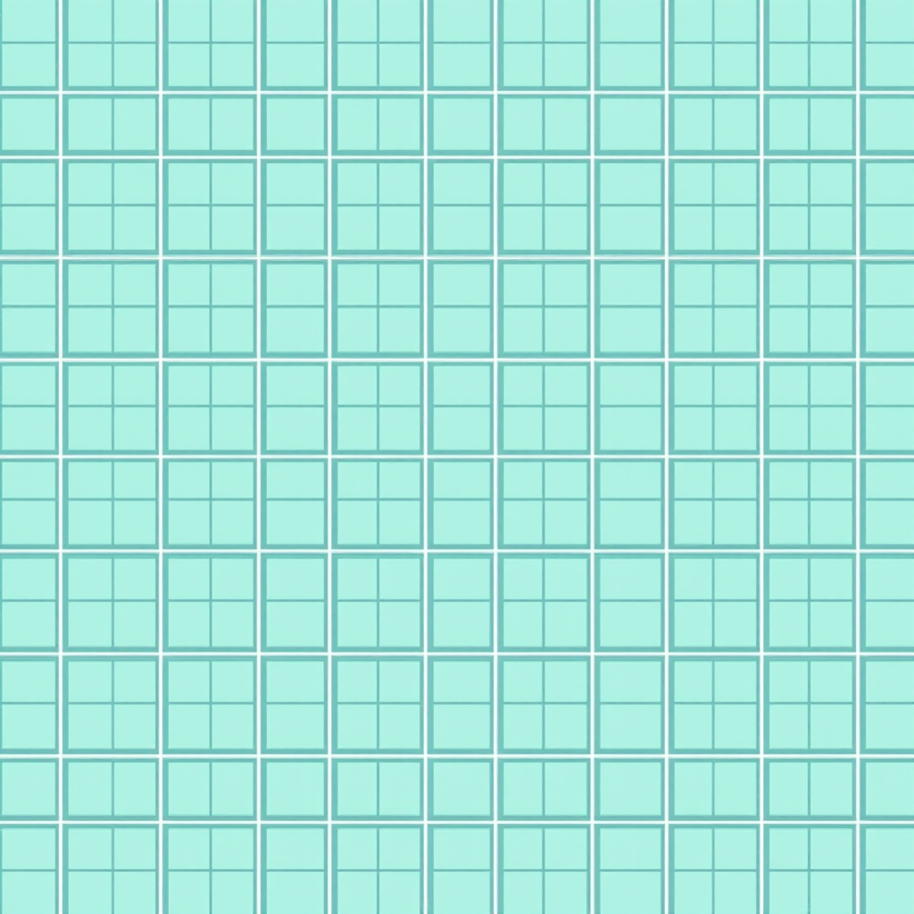 Generate a seamless grid pattern with a light aqua color scheme, high-resolution digital illustration, using a Canon EOS R5 camera at f/8 aperture, 35mm focal length, ISO 100, shot from a top-down view to enhance clarity and detail.