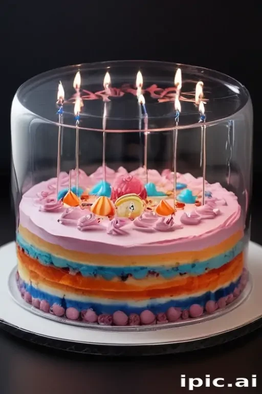transparent birthday cake