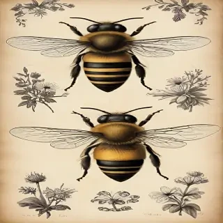free vintage bee printables