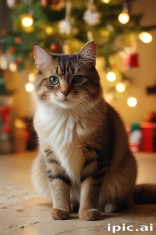 cat christmas background