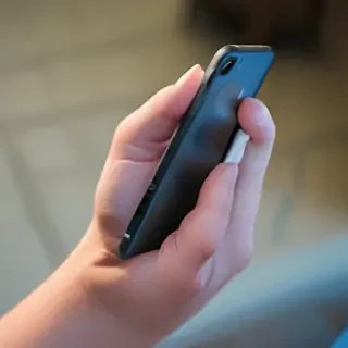 holding a phone