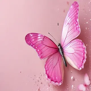 glitter pink butterfly wallpaper