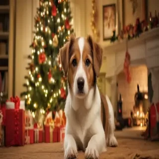 christmas dog wallpaper