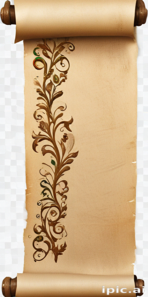 A Beautifully Decorated Scroll with Intricate Floral Designs and Patterns
