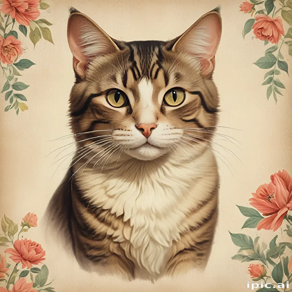 vintage cat illustration