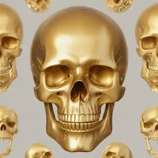 transparent gold skull