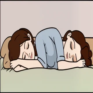 cartoon person sleeping
