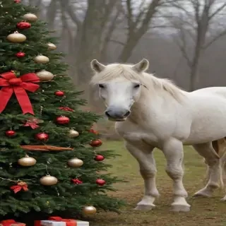 pictures of christmas horses