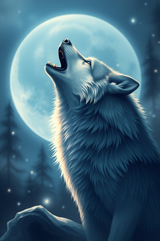 wolf howling png