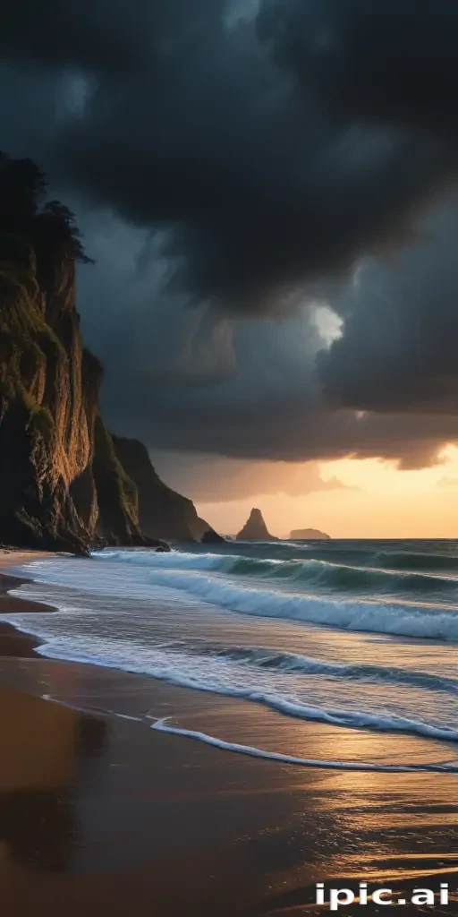 dark beach wallpaper