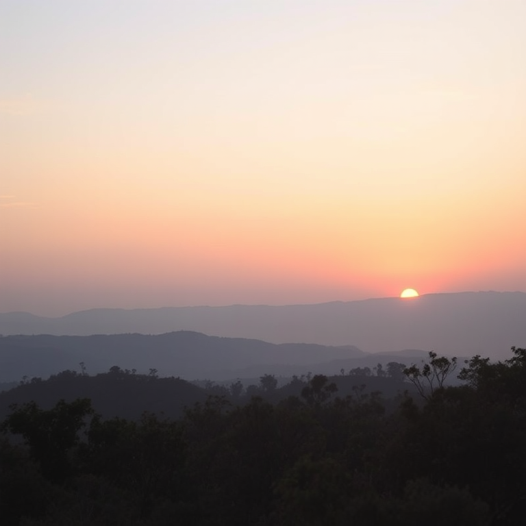 Create a high-resolution image of a serene landscape at sunrise with soft pastel colors, using a Canon EOS 5D Mark IV, 50mm lens, f/2.8 aperture, ISO 100, and a slight vignette effect for added depth.