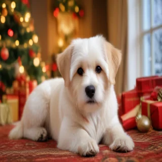 dog christmas background