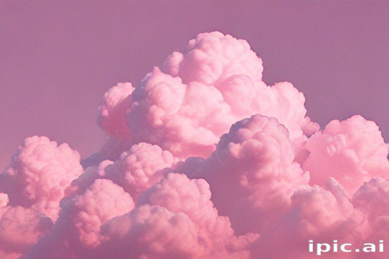 Fluffy Pink Clouds Against a Serene Pastel Sky at Dusk