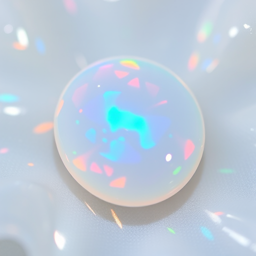 Prismatic opal sheen radiates across a pearlescent base, styled in smooth waves that shift colors with every movement, like a living gemstone