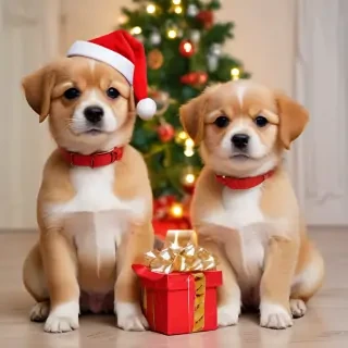 cute christmas dogs
