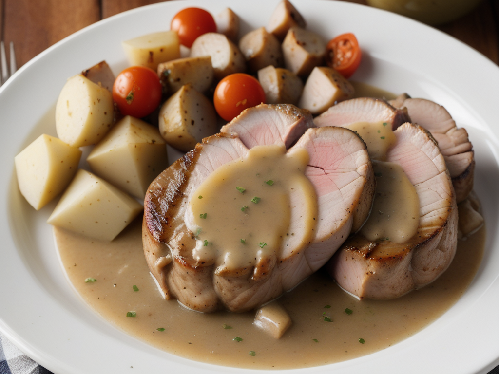 pork chops and dressing in the crock-pot