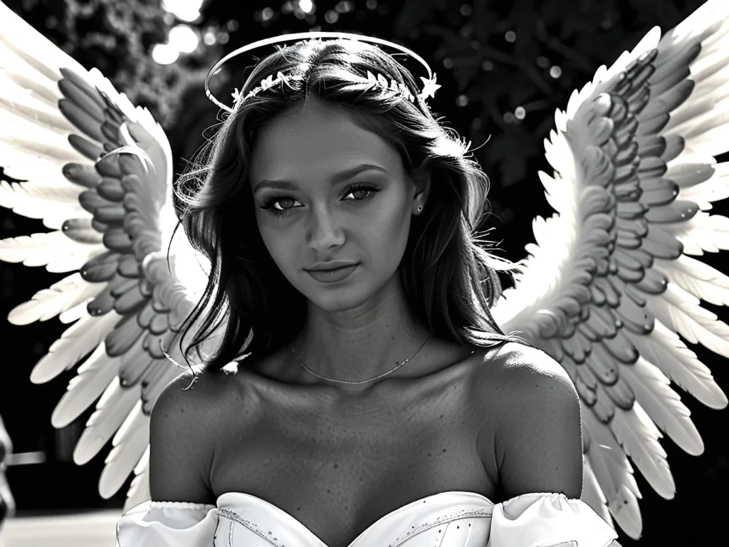 angel black and white