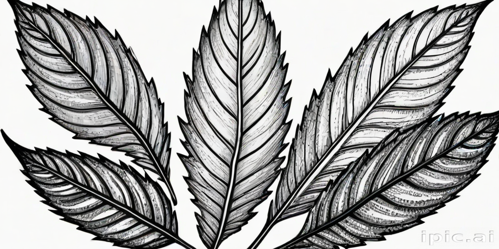 black and white clipart leaf