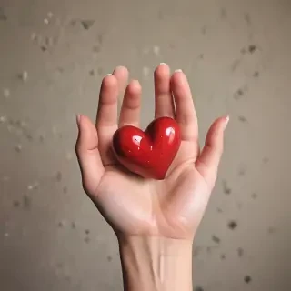 hand heart aesthetic
