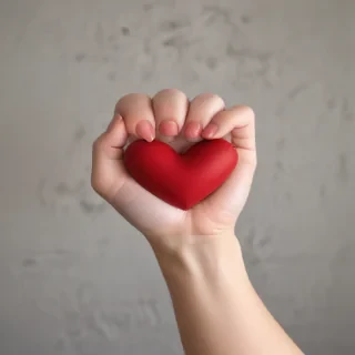 hand heart aesthetic