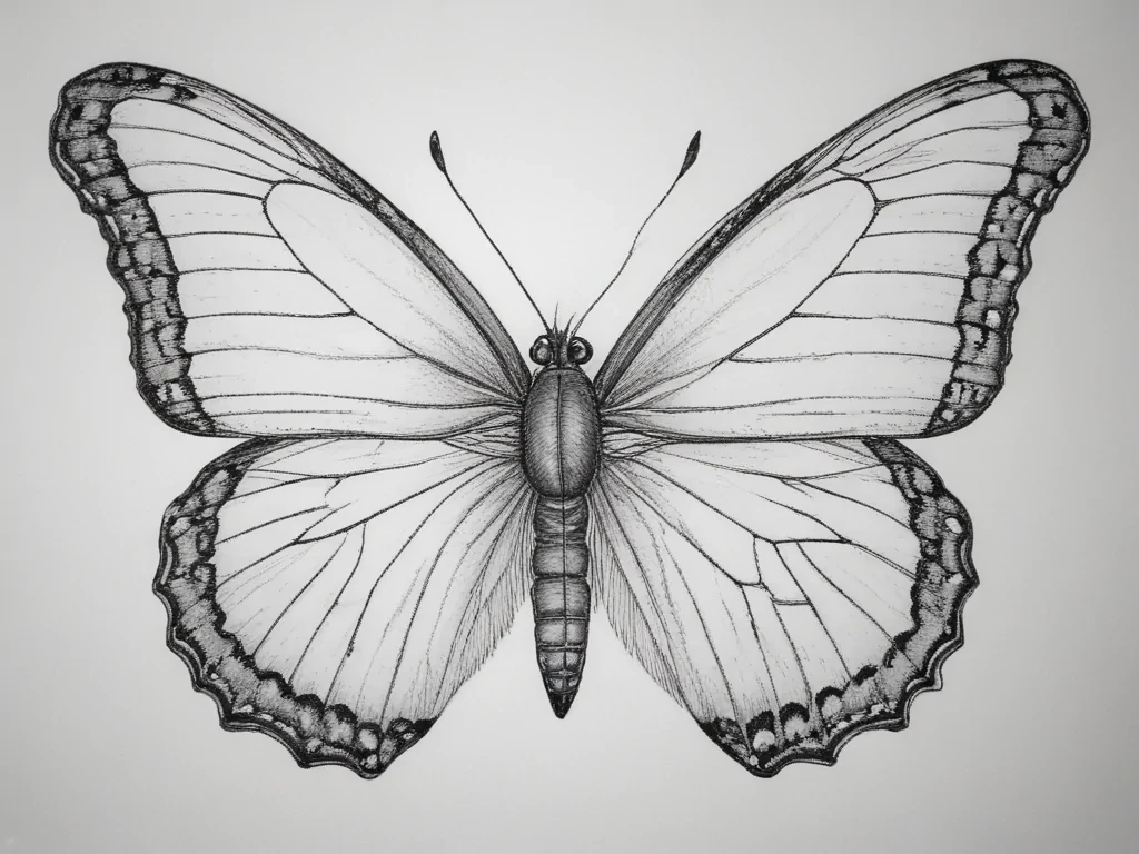 outline drawing of a butterfly