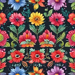 colored drawings of flowers