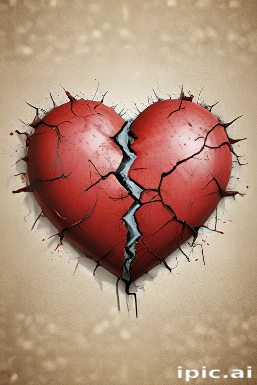 Fragmented Heart Symbolizing Emotional Pain and the Struggles of Love