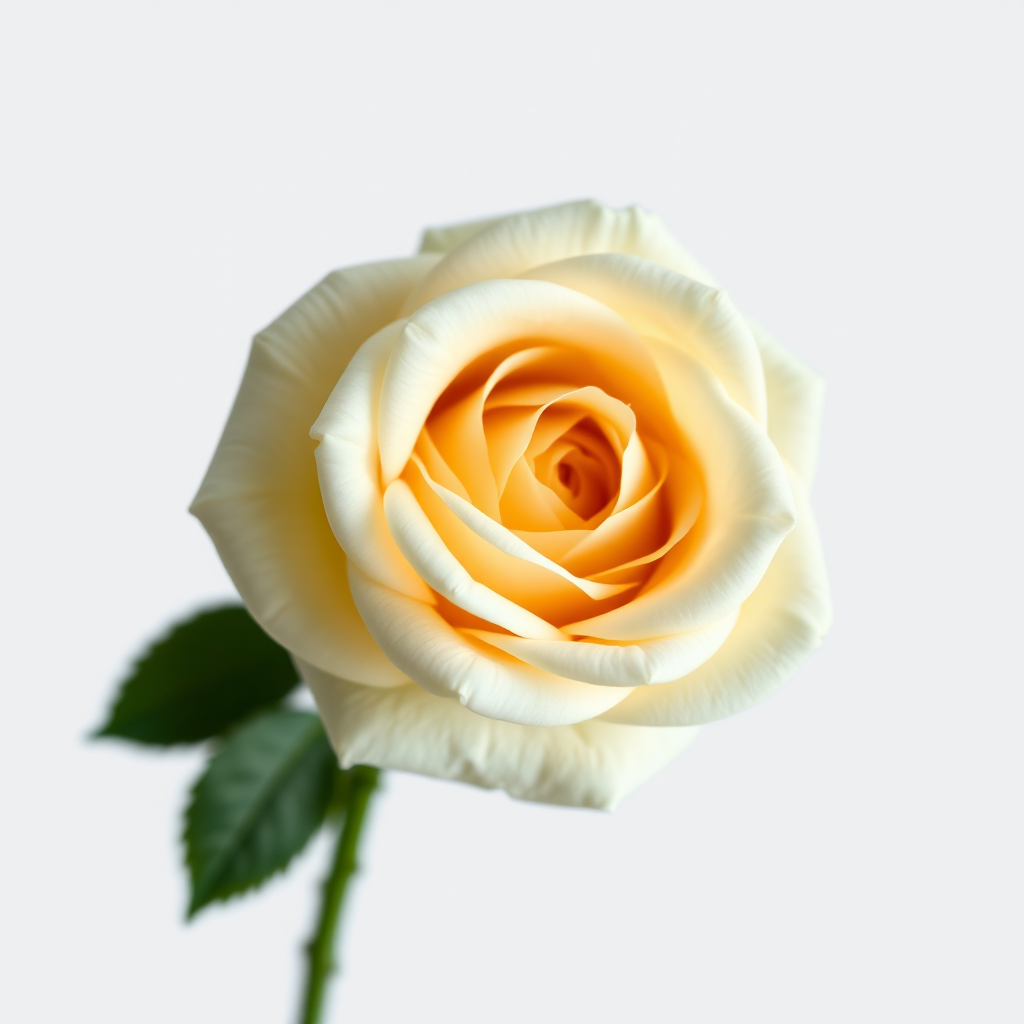 create an image of a close-up white rose on a plain background