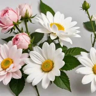 flowers with white background