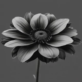 black and white flower png