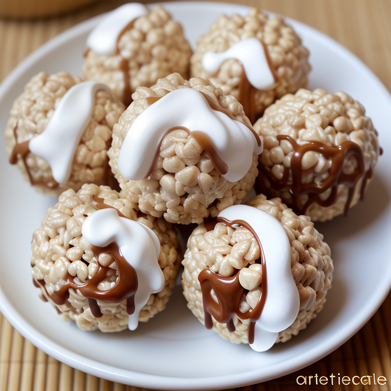 caramel marshmallow rice krispie balls