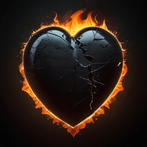 black broken heart
