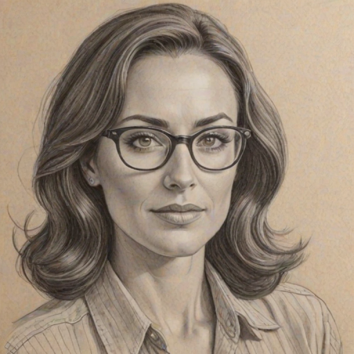 Pleasing Laura Benanti, pencil sketch, portrait of Captivating woman 1942s in glasses, hair style beatnik, outline, clear lines, fine lines, 8k