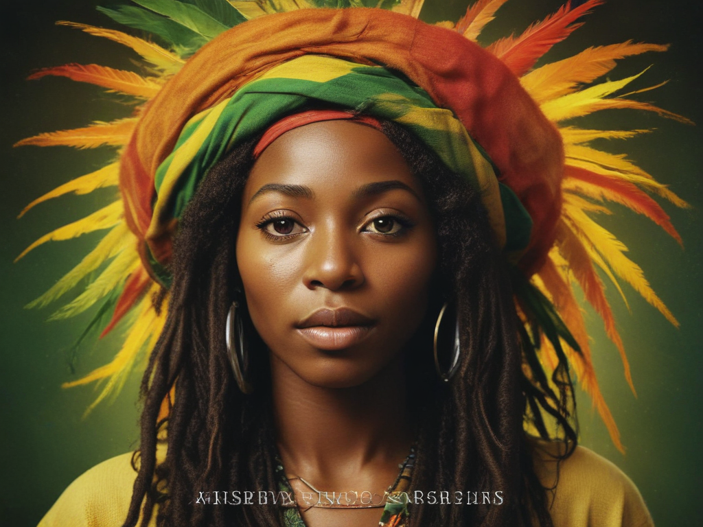 Portrait of a Confident Woman Wearing a Colorful Rasta Hat