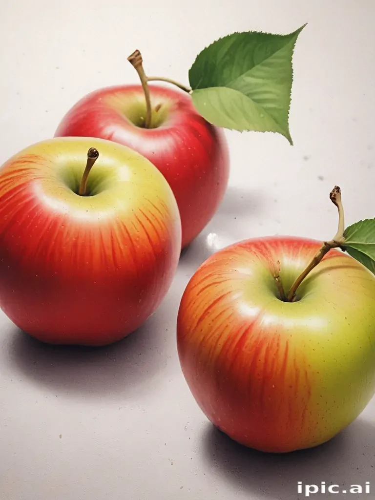 drawn apples