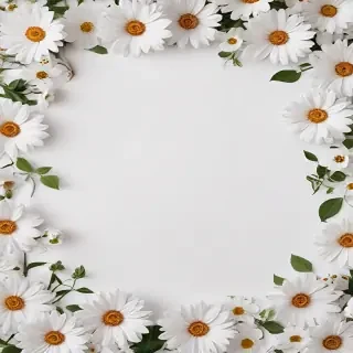 white background with flowers