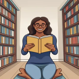 cartoon image of reading