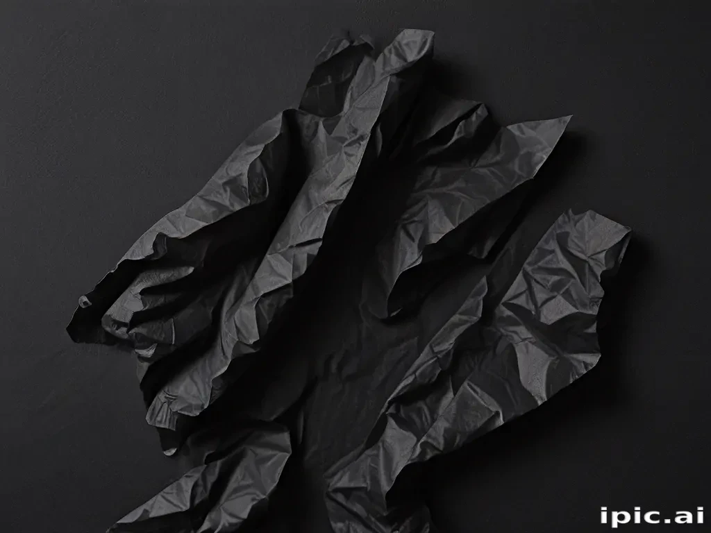 crinkled black paper