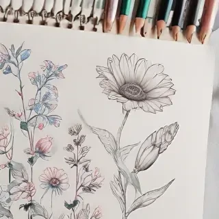 flower aesthetic drawings