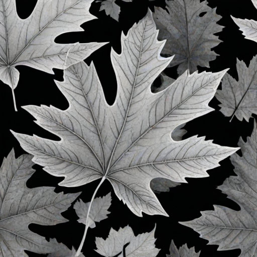 clipart leaf black and white