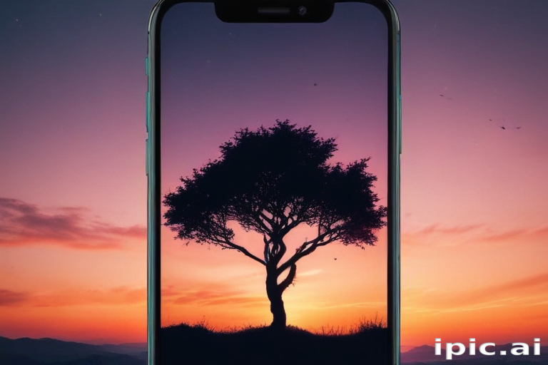 Silhouette of a Majestic Tree Against a Colorful Sunset Sky