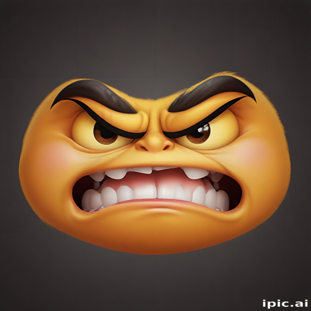 An Animated Character Displaying Intense Anger with Furrowed Brows and ...