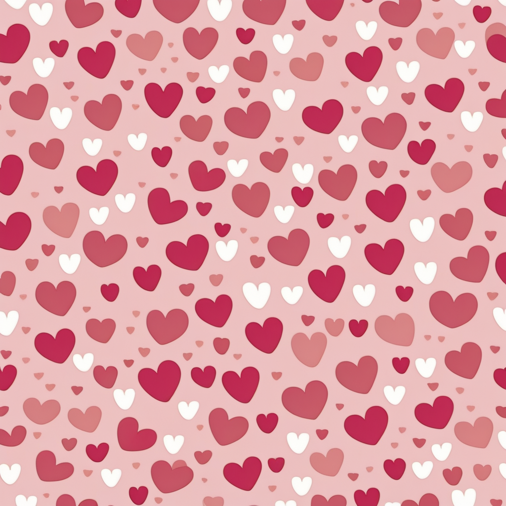 Colorful Hearts Pattern on a Soft Pink Background for Romantic Designs
